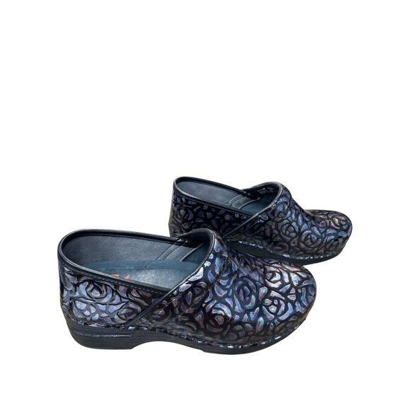 Dansko XP Womens Black Purple Leather casual nursing work clogs Size 40/9 SKU 91 - Picture 4 of 12